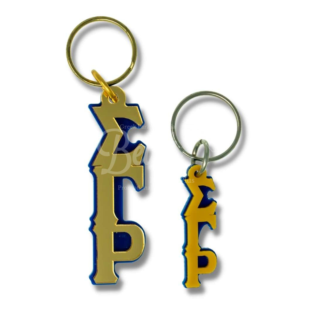 Sigma Gamma Rho ΣΓΡ Greek Letters Vertical Acrylic Keychain-Betty's Promos Plus Greek Paraphernalia