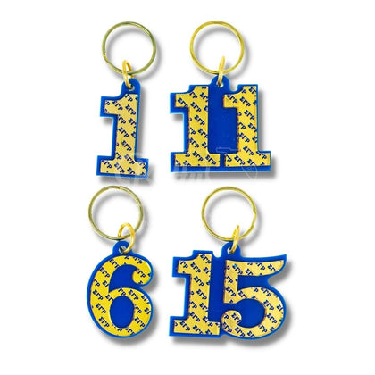 Sigma Gamma Rho ΣΓΡ Line Number Mirrored Acrylic Keychain-Betty's Promos Plus Greek Paraphernalia