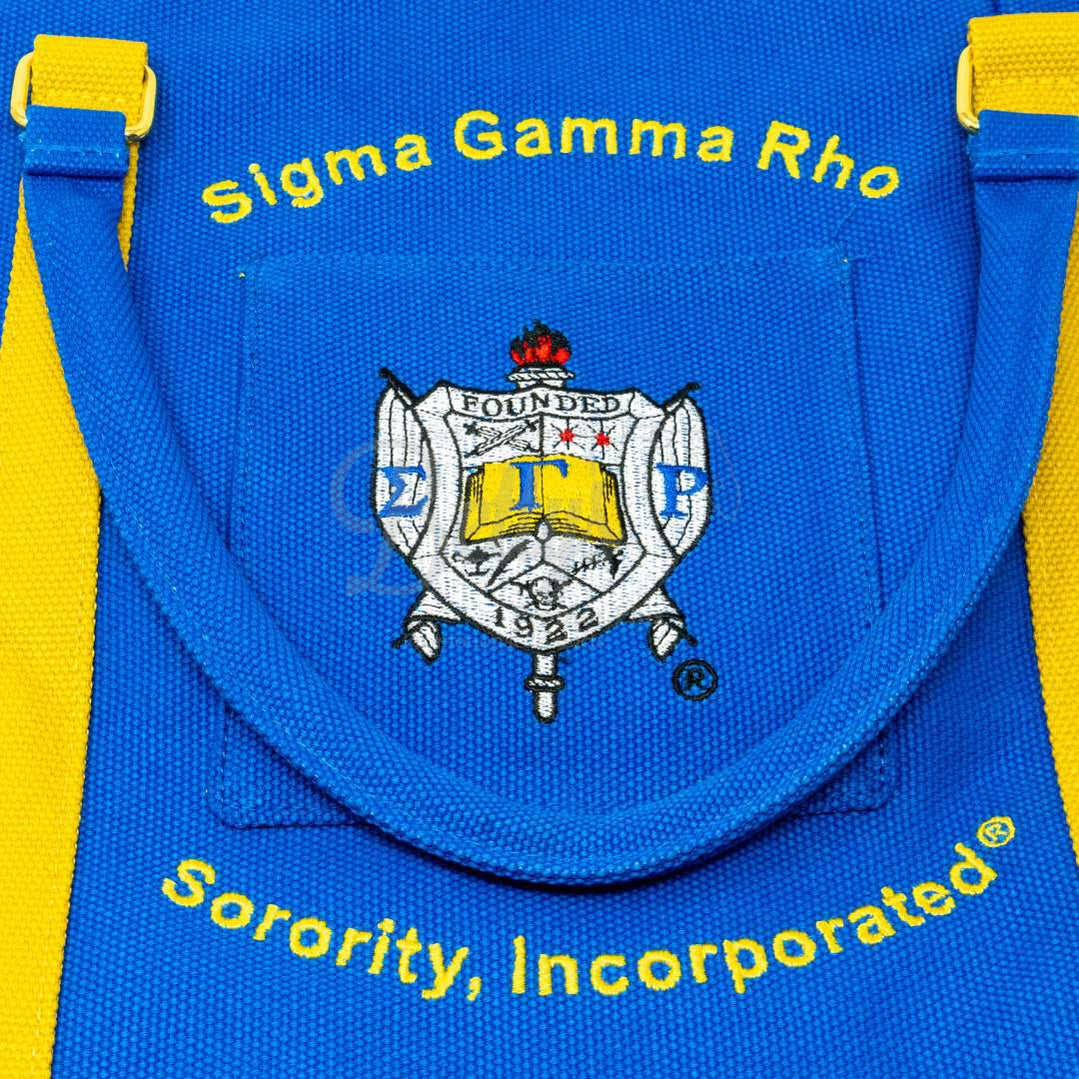 Sigma Gamma Rho ΣΓΡ Shield Heavy Duty Canvas Tote BagBlue-Betty's Promos Plus Greek Paraphernalia