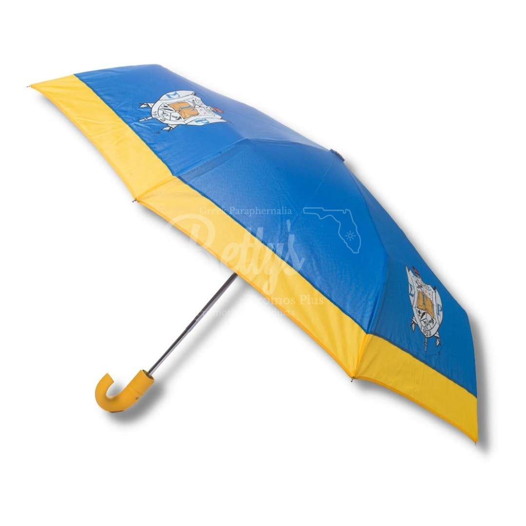 Sigma Gamma Rho ΣΓΡ Shield Hurricane UmbrellaLarge-Blue-Betty's Promos Plus Greek Paraphernalia