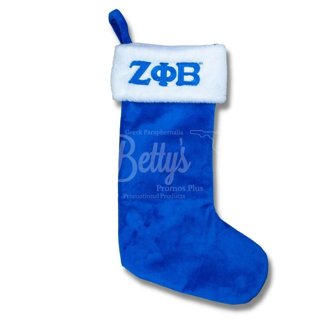 Zeta Phi Beta ΖΦΒ Christmas StockingBlue-Betty's Promos Plus Greek Paraphernalia