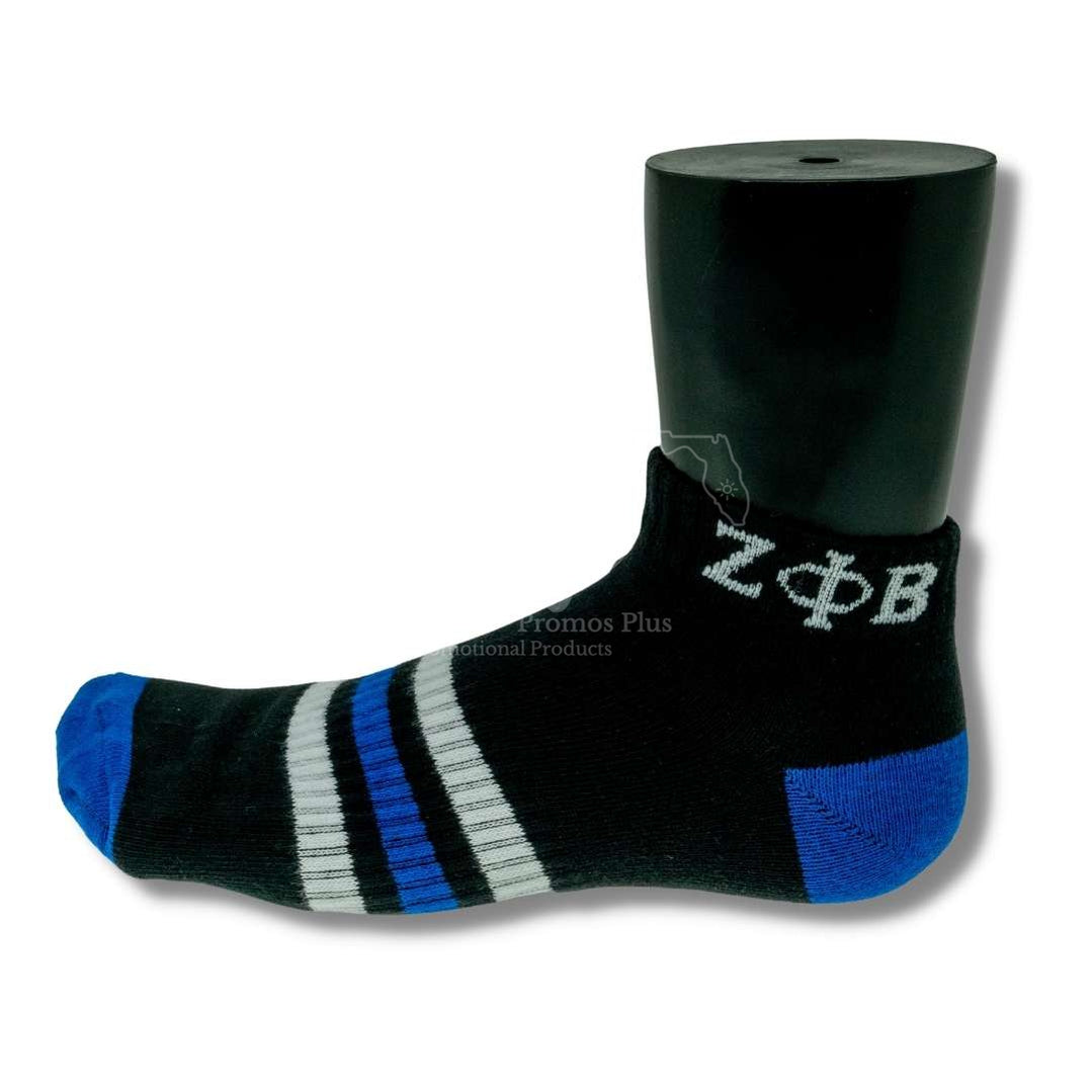 Zeta Phi Beta ΖΦΒ Greek Letters Low Cut Ankle Athletic Socks Cushioned Mesh Breathable Comfort Running Sock With Arch SupportBlack-Betty's Promos Plus Greek Paraphernalia