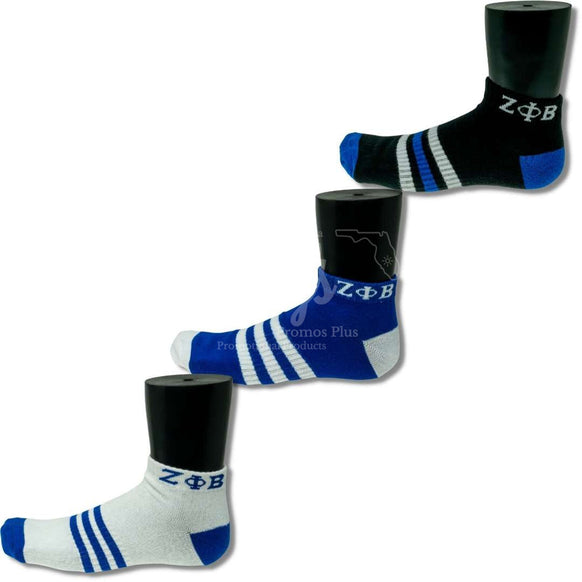 Zeta Phi Beta ΖΦΒ Greek Letters Low Cut Ankle Athletic Socks Cushioned Mesh Breathable Comfort Running Sock With Arch Support-Betty's Promos Plus Greek Paraphernalia