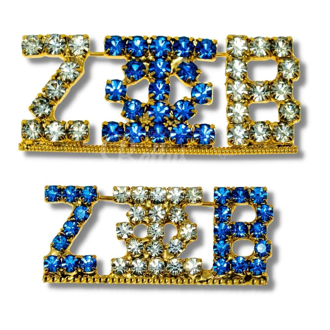 Zeta Phi Beta ΖΦΒ Greek Letters Rhinestone Pin-Betty's Promos Plus Greek Paraphernalia