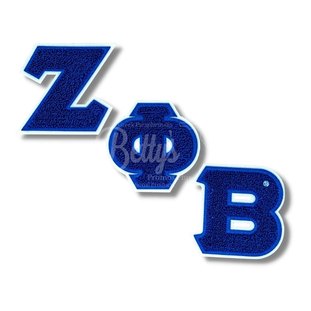 Zeta Phi Beta ΖΦΒ Greek Letters Set of 3 Chenille Letter Patch Set for JacketsBlue-Betty's Promos Plus Greek Paraphernalia