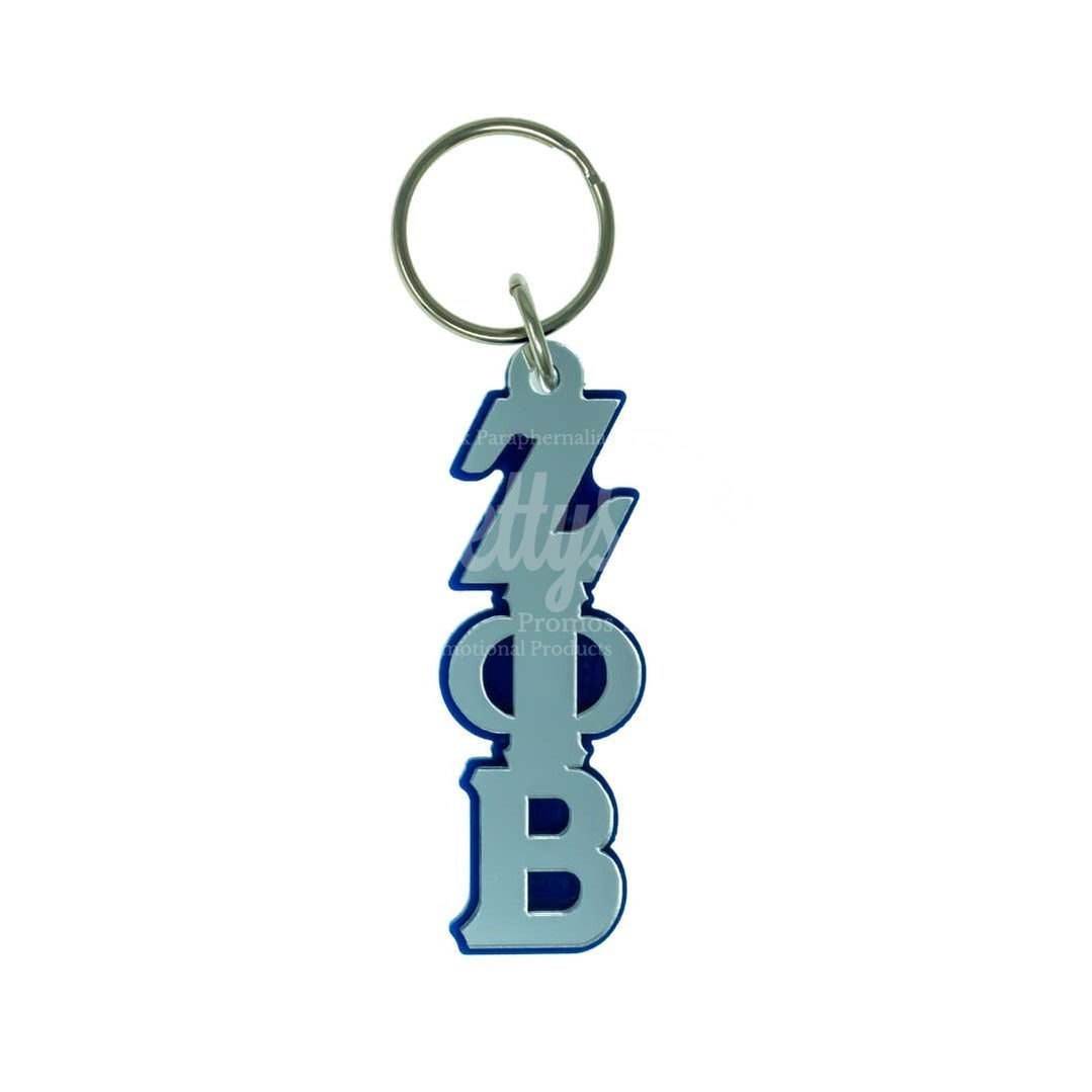 Zeta Phi Beta ΖΦΒ Greek Letters Vertical Acrylic KeychainBlue-Large-Betty's Promos Plus Greek Paraphernalia