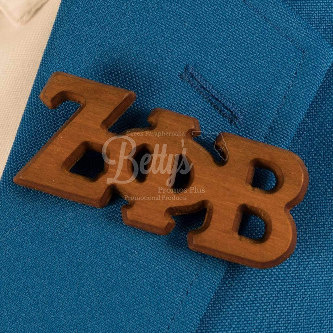 Zeta Phi Beta ΖΦΒ Greek Letters Wooden Lapel Pin-Betty's Promos Plus Greek Paraphernalia