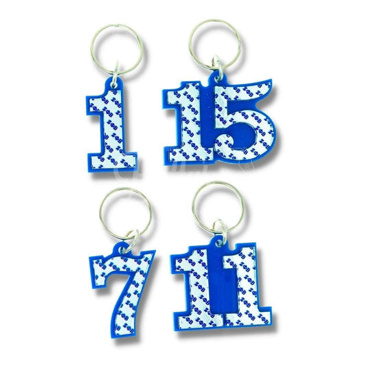 Zeta Phi Beta ΖΦΒ Line Number Mirrored Acrylic Keychain-Betty's Promos Plus Greek Paraphernalia