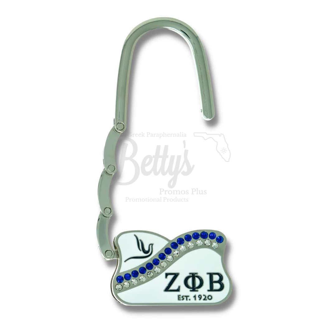 Zeta Phi Beta ΖΦΒ Rhinestone Handbag Folding Purse HolderBlue-Betty's Promos Plus Greek Paraphernalia