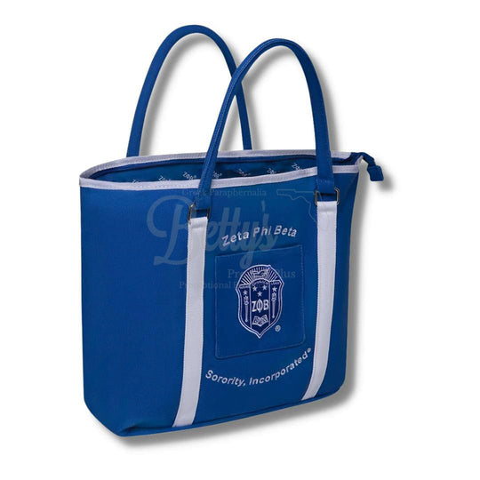 Zeta Phi Beta ΖΦΒ Shield Heavy Duty Canvas Tote BagBlue-Betty's Promos Plus Greek Paraphernalia