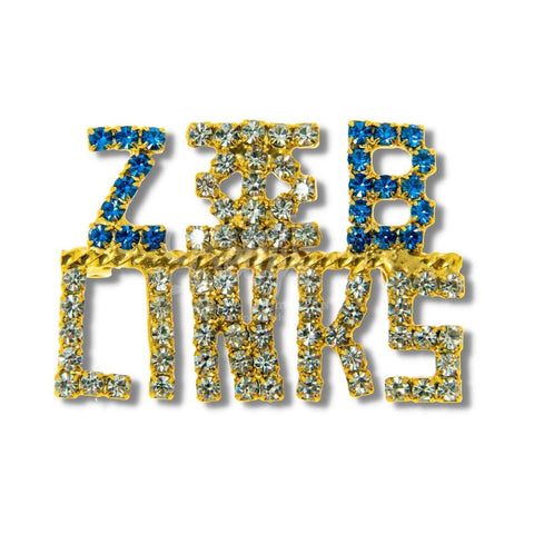 Zeta Phi Beta ΖΦΒ/Links Sorority Rhinestone PinGold-Betty's Promos Plus Greek Paraphernalia