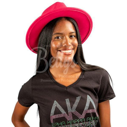 Alpha Kappa Alpha AKA 2-Tone Fedora Hat AKA Fedora with Band-Alpha Kappa Alpha Paraphernalia-Alpha Kappa Alpha Fedora-Betty's Promos Plus