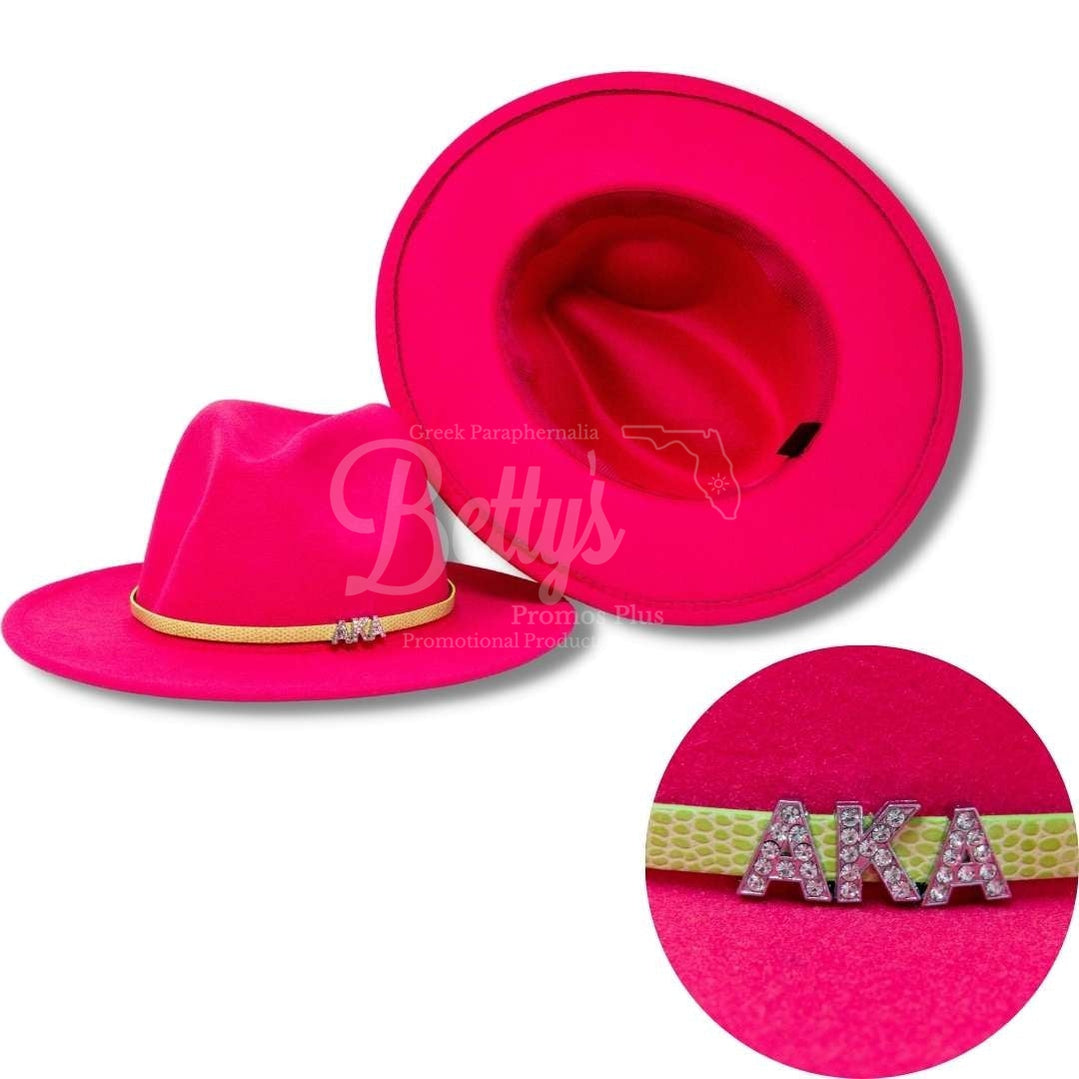 Alpha Kappa Alpha AKA 2-Tone Fedora Hat AKA Fedora with Band-Alpha Kappa Alpha Paraphernalia-Alpha Kappa Alpha Fedora-Betty's Promos Plus