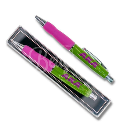 Alpha Kappa Alpha AKA Greek Letters Pink & Green Pen-Pink-Alpha Kappa Alpha Paraphernalia-Alpha Kappa Alpha Pen-Betty's Promos Plus