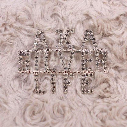 Alpha Kappa Alpha AKA Silver Life Rhinestone Pin-Alpha Kappa Alpha Paraphernalia-Alpha Kappa Alpha Rhinestone Pin-Betty's Promos Plus
