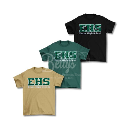 Evans High School Double Stitched Applique Embroidered T-Shirt- Paraphernalia- T-Shirts-Betty's Promos Plus