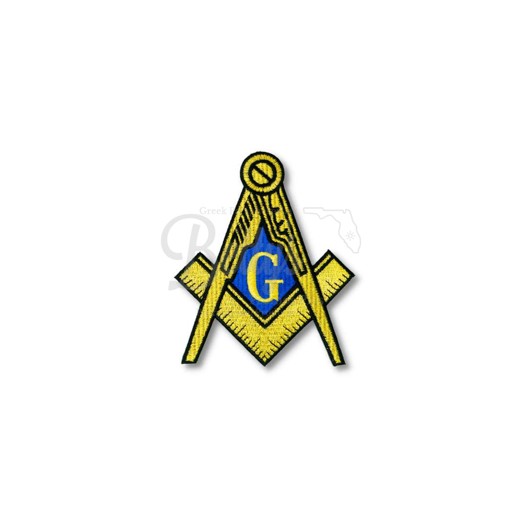Mason Freemason Shield Iron-on Embroidered Patch-Medium - 5