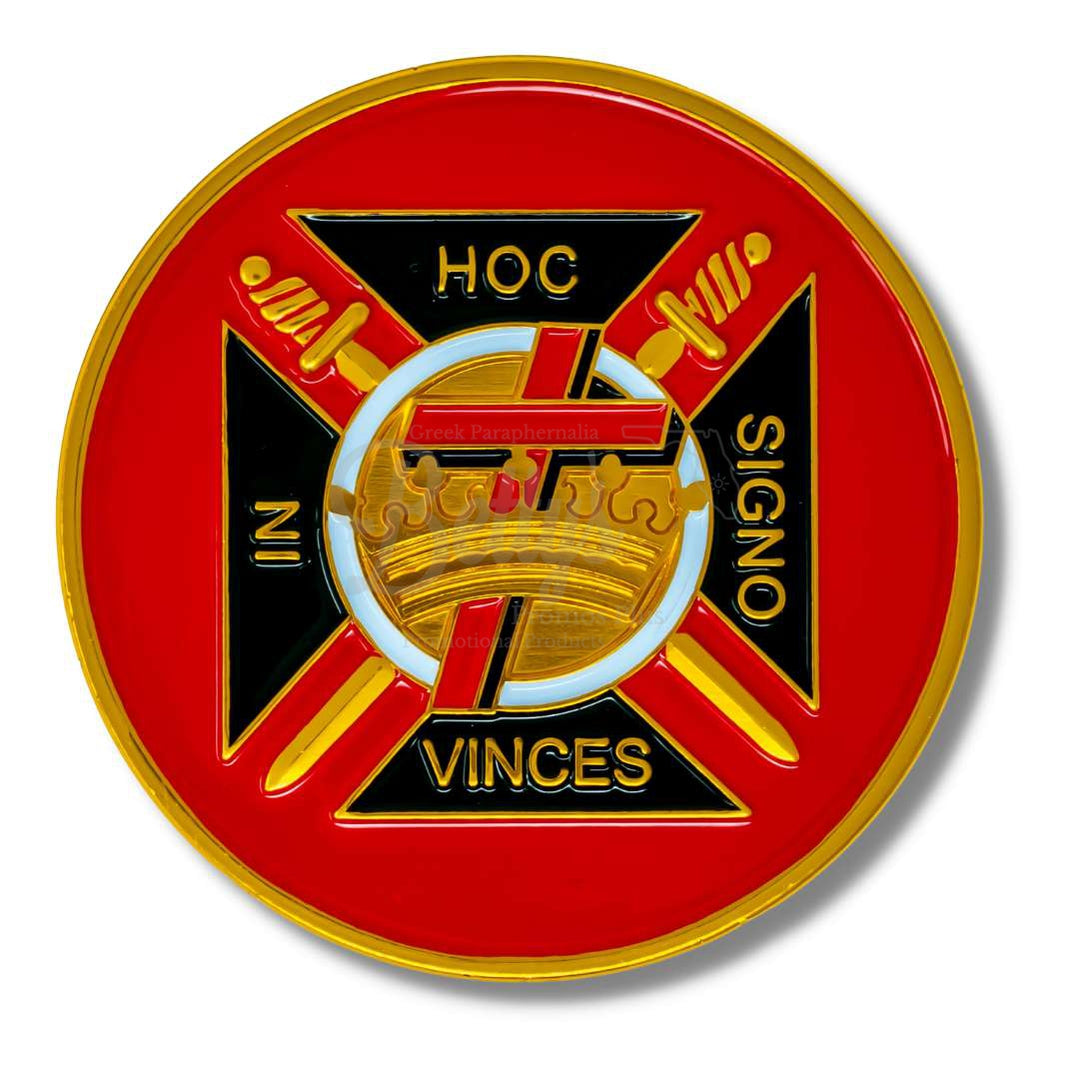 Mason "Knights of Templar Cross" Masonic Car Emblem Freemasons Auto Bumper Decal-Red-Masonic Paraphernalia-Masonic Auto Decal-Betty's Promos Plus