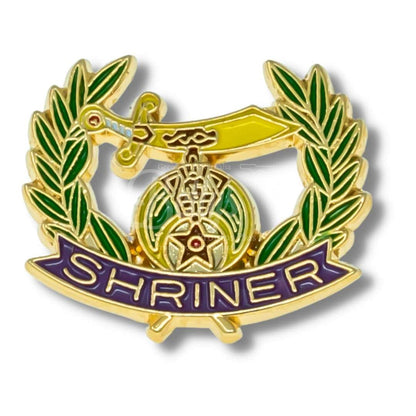 Mason Masonic "Shriner in Laurel Wreath" Freemason Lapel Pin-Gold-Masonic Paraphernalia-Masonic Lapel Pin-Betty's Promos Plus