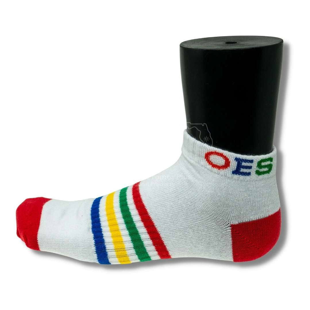 Order of Eastern Star OES Low Cut Ankle Athletic Socks Cushioned Mesh Breathable Comfort Running Sock With Arch Support-Order of Eastern Star Paraphernalia-Order of Eastern Star Socks-Betty's Promos Plus