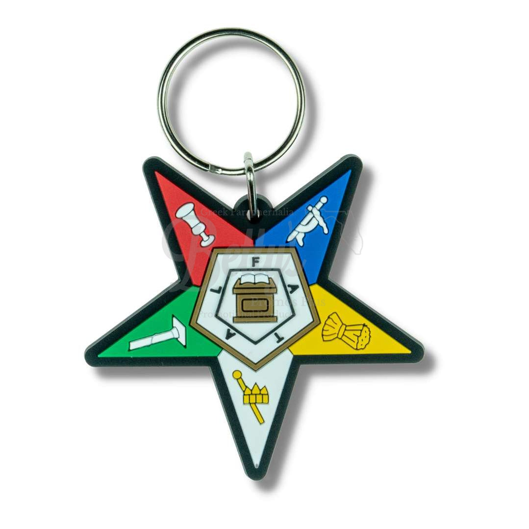 Order of Eastern Star PVC Crest Keychain-Black-Order of Eastern Star Paraphernalia-Order of Eastern Star Keychain-Betty's Promos Plus